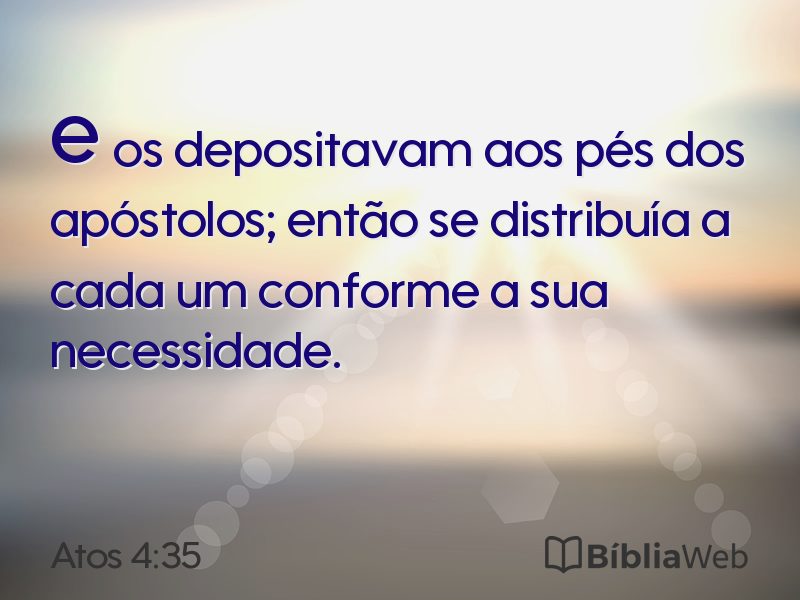 Atos 4:35 em imagem para compartilhar