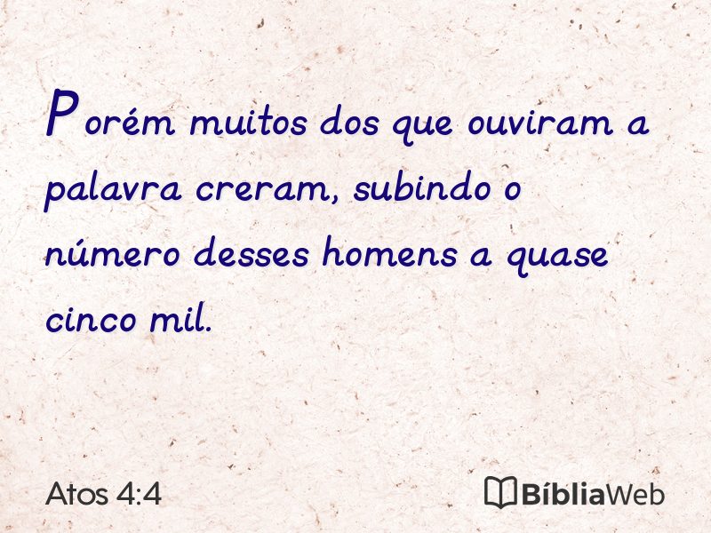 Atos 4:4 em imagem para compartilhar