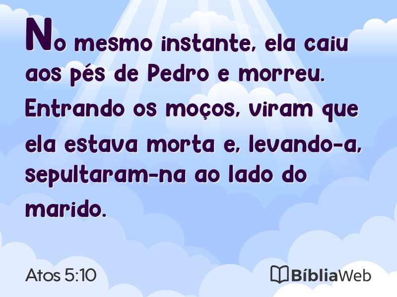 Atos 5:10 em imagem para compartilhar