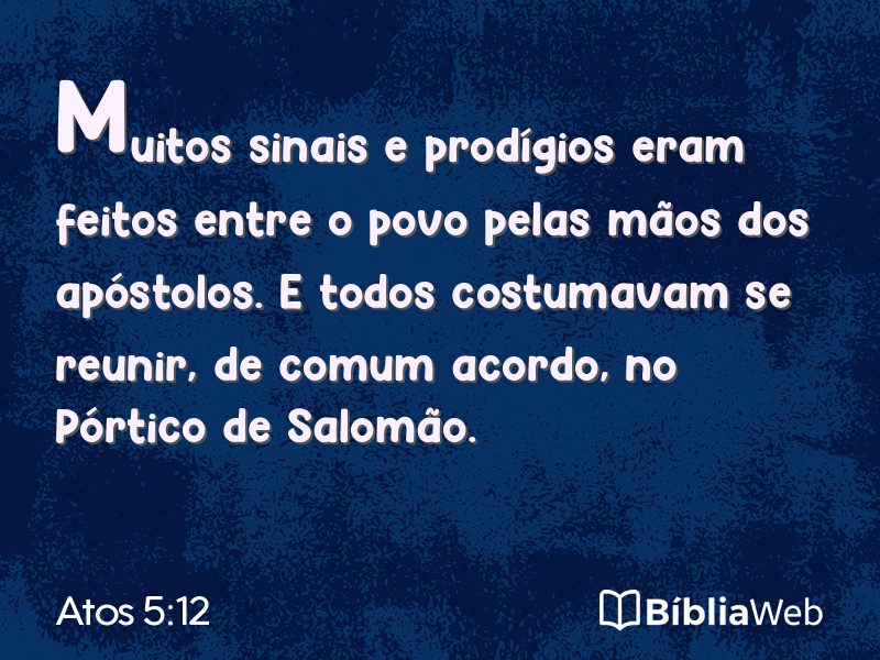 Atos 5:12 em imagem para compartilhar