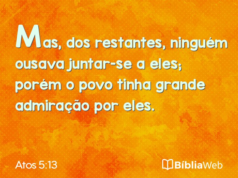Atos 5:13 em imagem para compartilhar