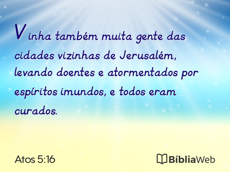Atos 5:16 em imagem para compartilhar