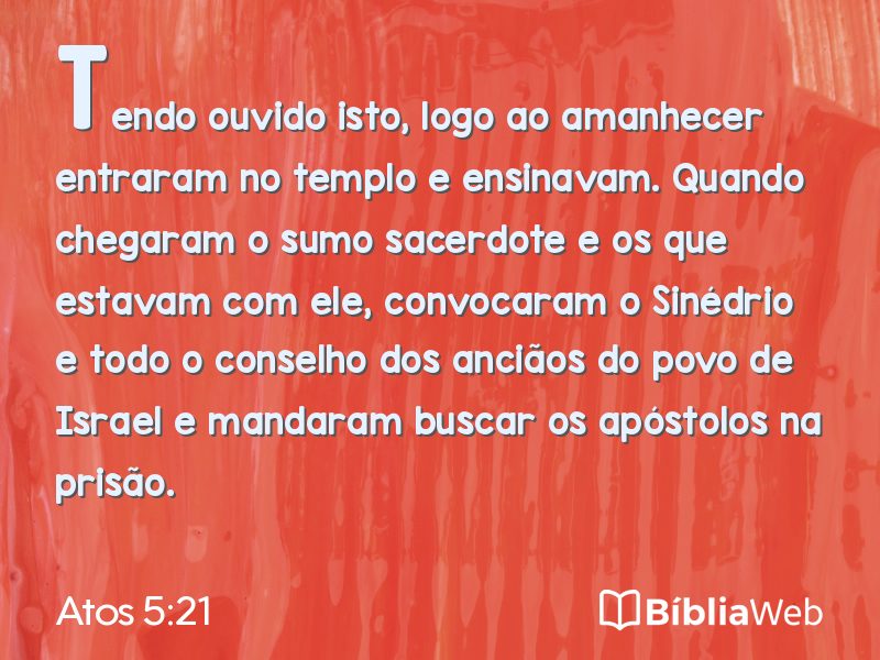 Atos 5:21 em imagem para compartilhar
