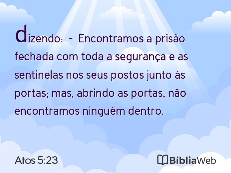 Atos 5:23 em imagem para compartilhar