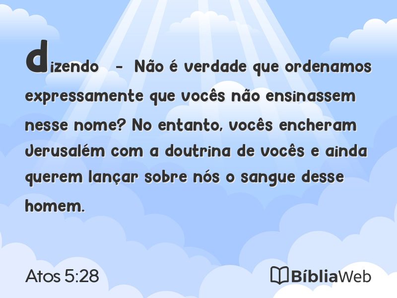 Atos 5:28 em imagem para compartilhar