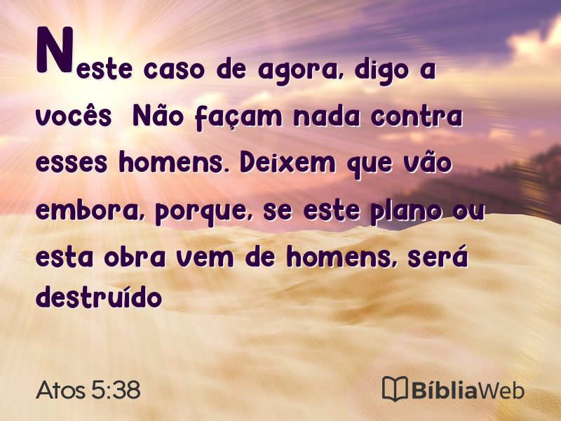 Atos 5:38 em imagem para compartilhar