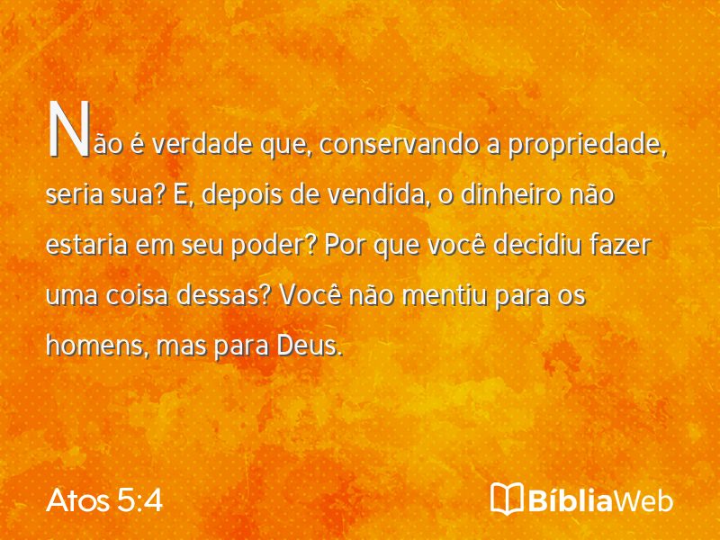 Atos 5:4 em imagem para compartilhar