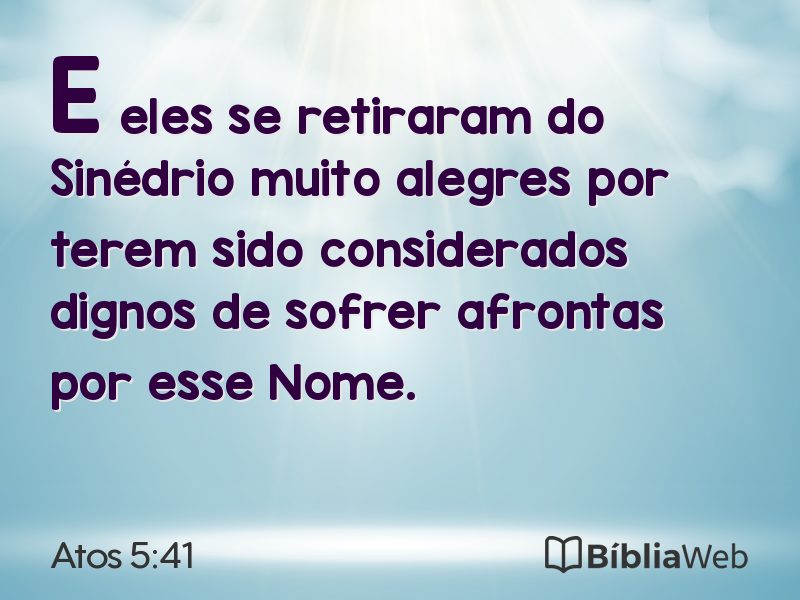Atos 5:41 em imagem para compartilhar