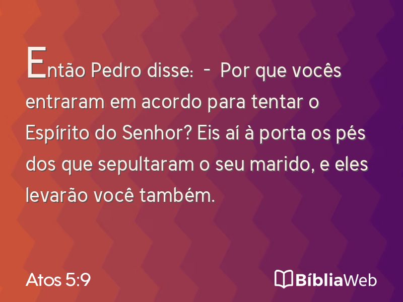 Atos 5:9 em imagem para compartilhar