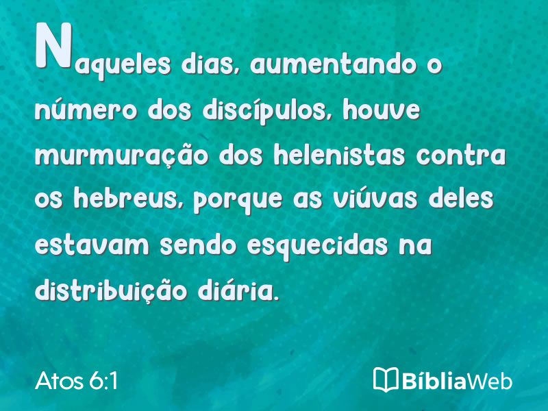 Atos 6:1 em imagem para compartilhar