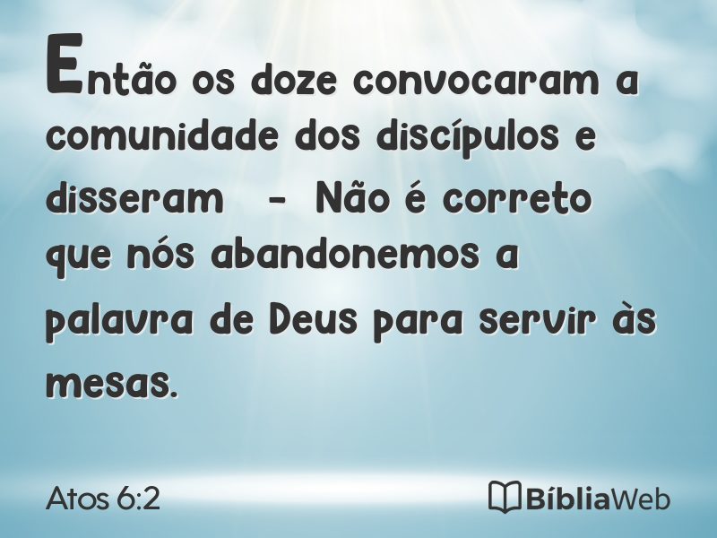 Atos 6:2 em imagem para compartilhar