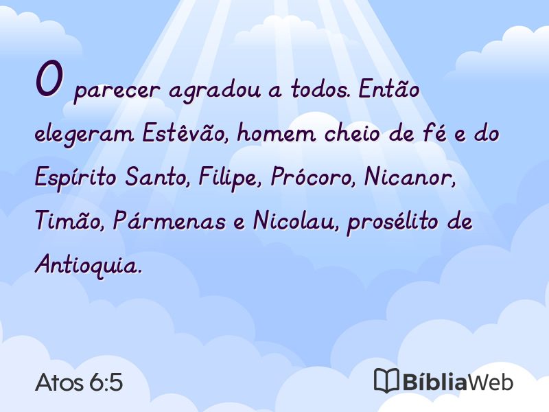 Atos 6:5 em imagem para compartilhar