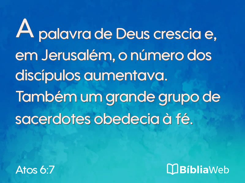 Atos 6:7 em imagem para compartilhar