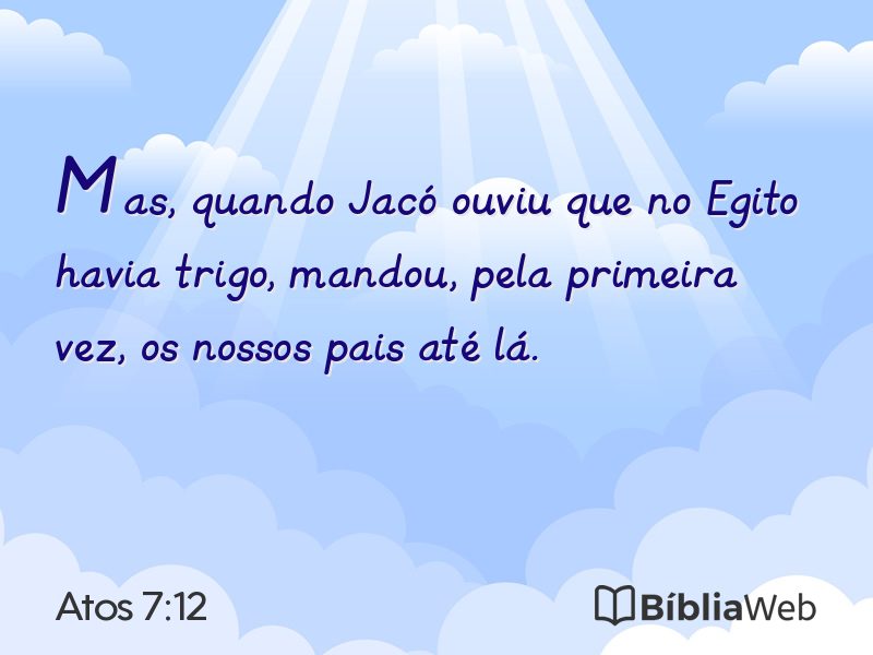 Atos 7:12 em imagem para compartilhar
