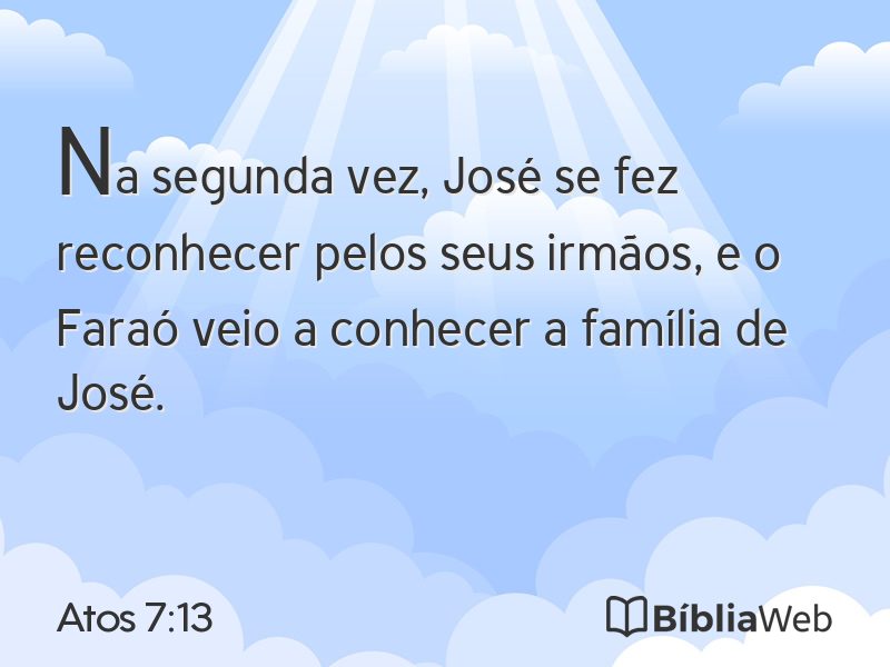 Atos 7:13 em imagem para compartilhar