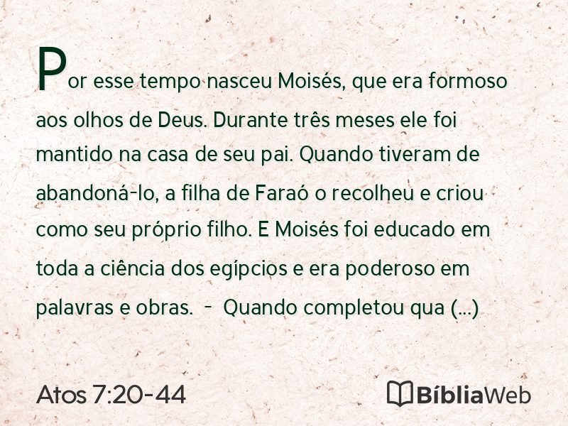Atos 7:20-44 em imagem para compartilhar