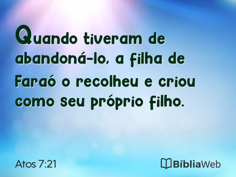 Atos 7:21 em imagem para compartilhar