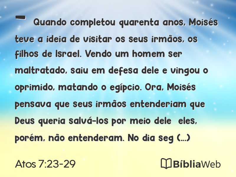 Atos 7:23-29 em imagem para compartilhar