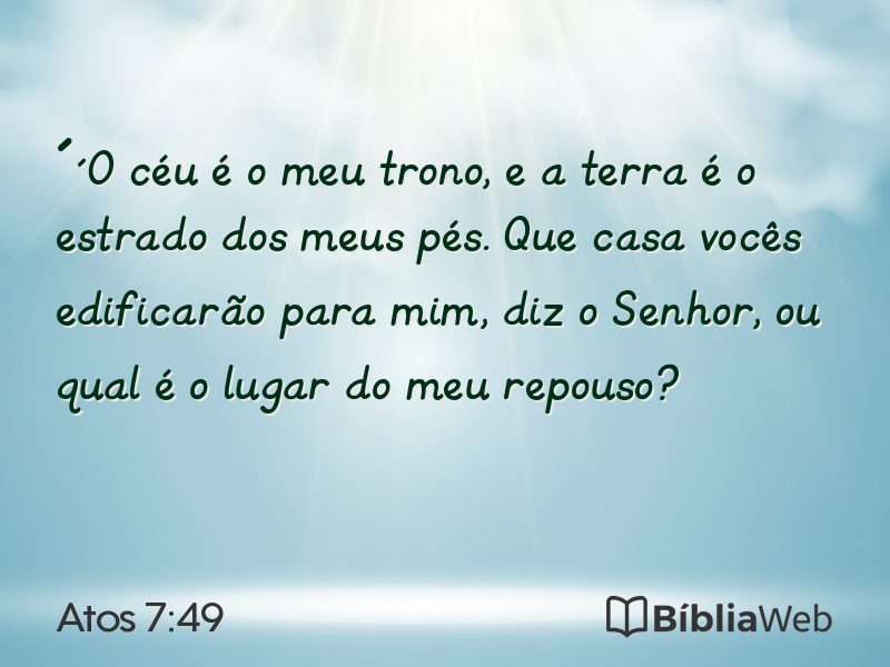 Atos 7:49 em imagem para compartilhar