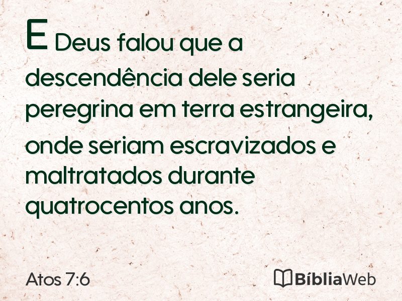 Atos 7:6 em imagem para compartilhar