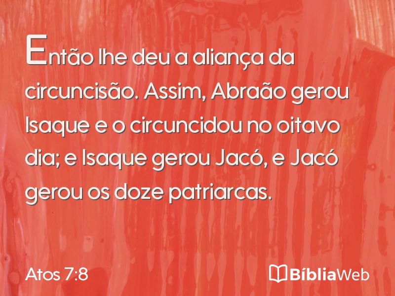 Atos 7:8 em imagem para compartilhar