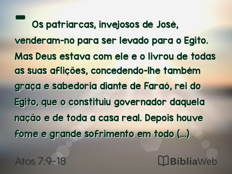 Atos 7:9-18 em imagem para compartilhar