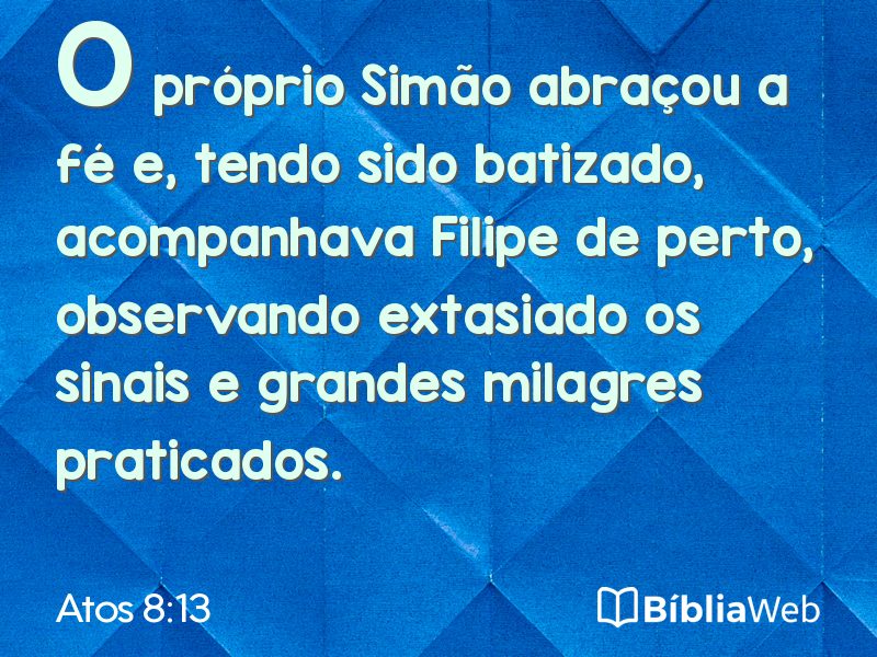 Atos 8:13 em imagem para compartilhar