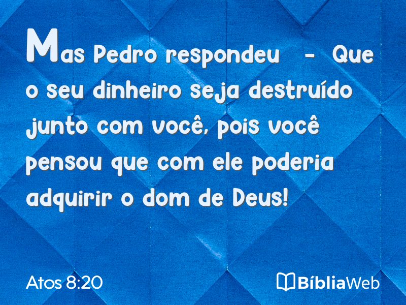 Atos 8:20 em imagem para compartilhar