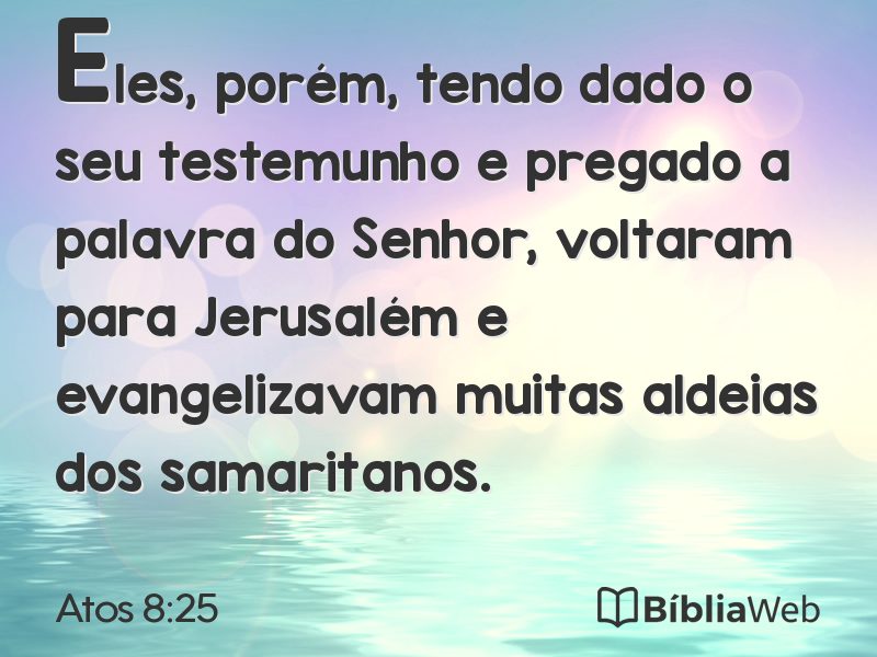 Atos 8:25 em imagem para compartilhar