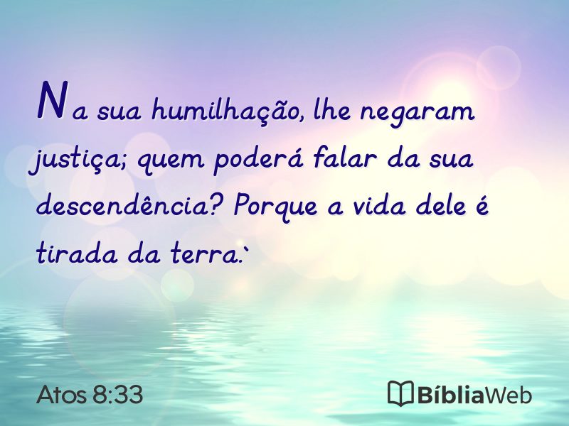 Atos 8:33 em imagem para compartilhar