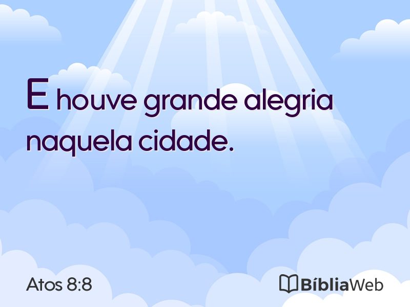 Atos 8:8 em imagem para compartilhar