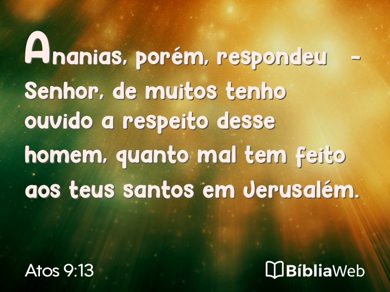 Atos 9:13 em imagem para compartilhar
