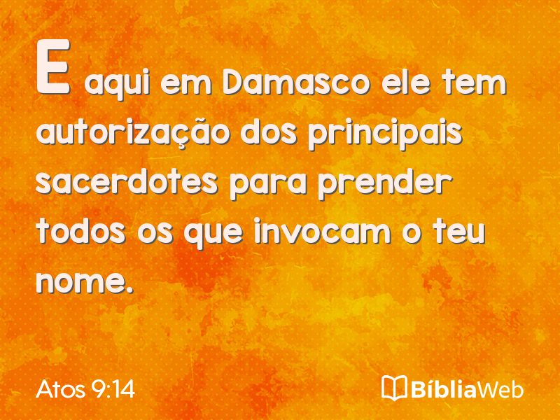 Atos 9:14 em imagem para compartilhar