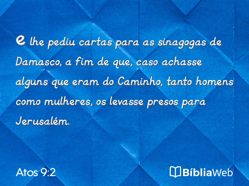Atos 9:2 em imagem para compartilhar