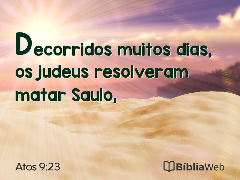 Atos 9:23 em imagem para compartilhar