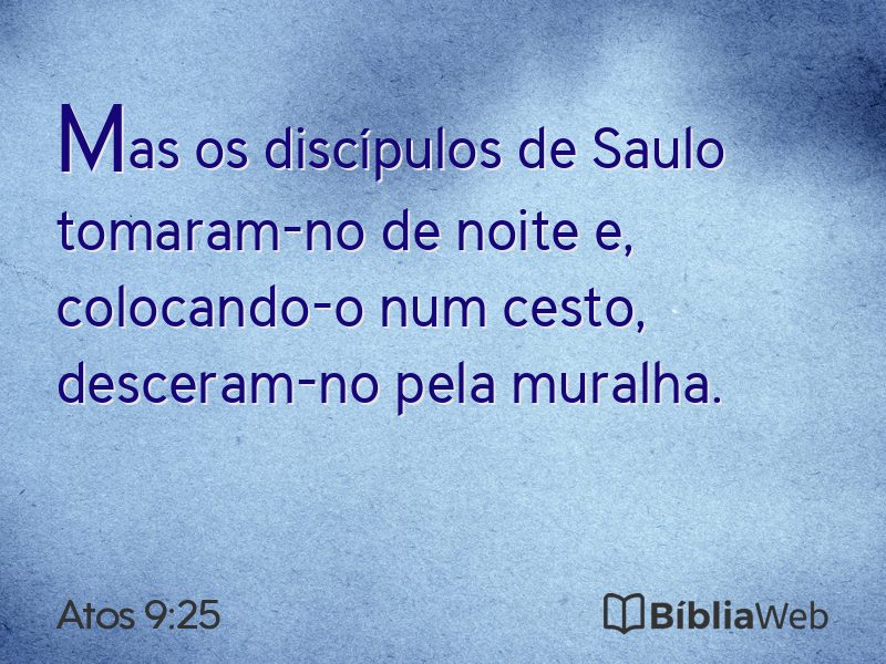 Atos 9:25 em imagem para compartilhar