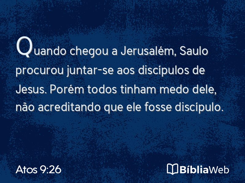 Atos 9:26 em imagem para compartilhar