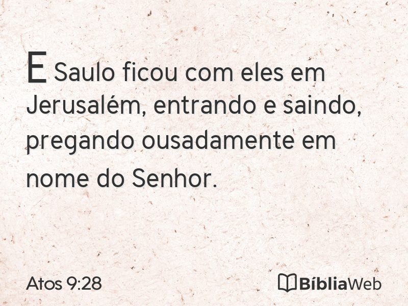 Atos 9:28 em imagem para compartilhar