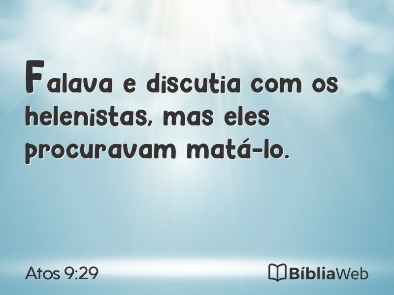 Atos 9:29 em imagem para compartilhar
