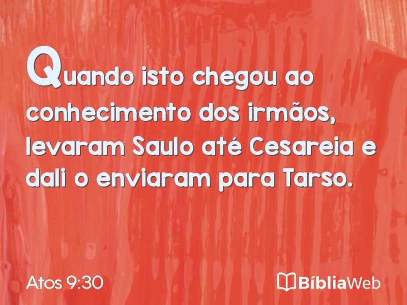 Atos 9:30 em imagem para compartilhar