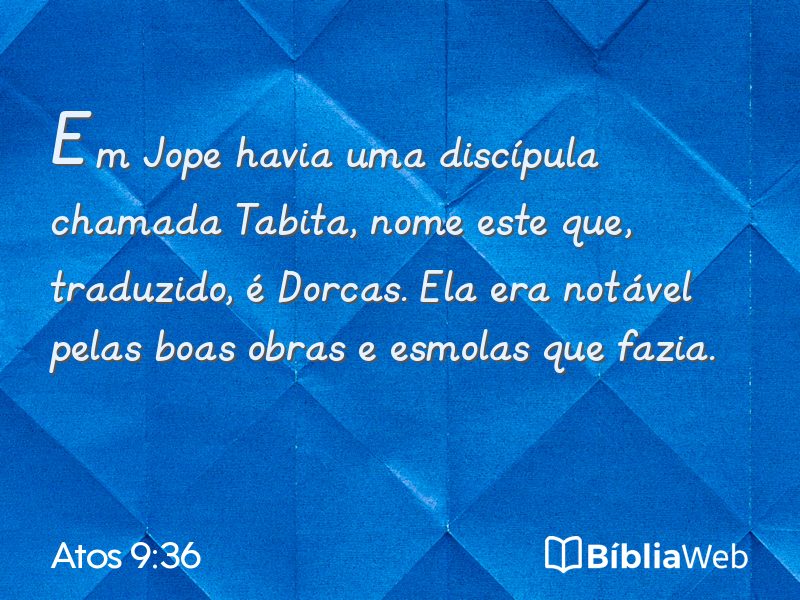 Atos 9:36 em imagem para compartilhar