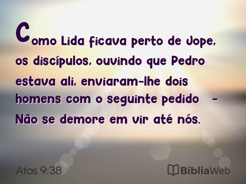 Atos 9:38 em imagem para compartilhar