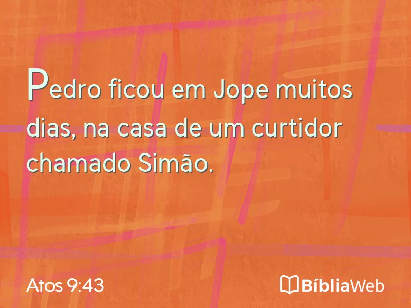 Atos 9:43 em imagem para compartilhar
