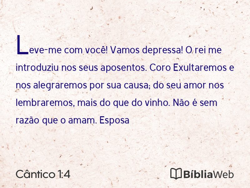 Cântico 1:4 em imagem para compartilhar