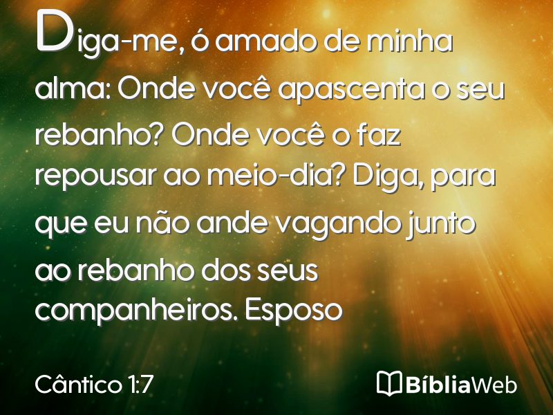 Cântico 1:7 em imagem para compartilhar
