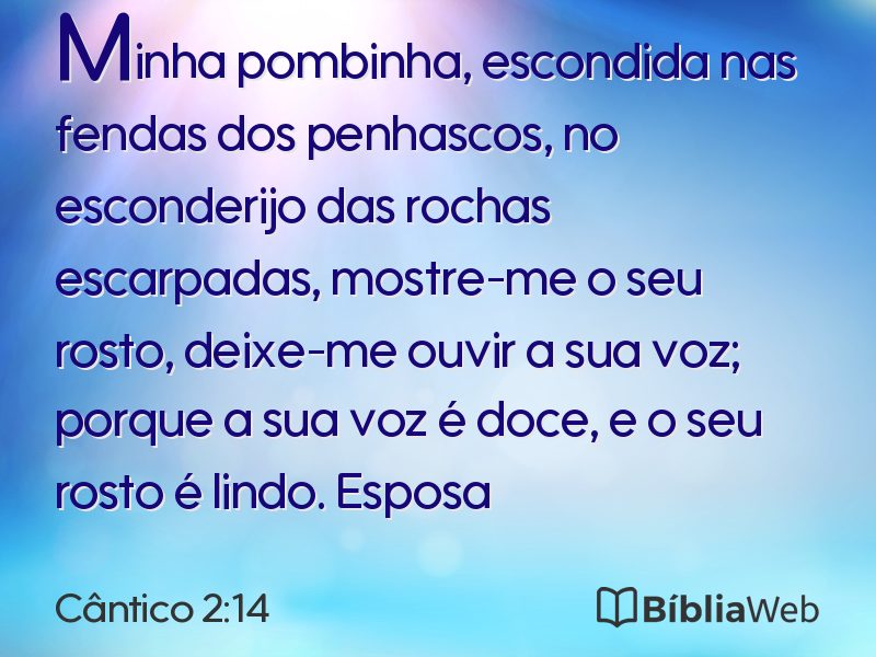 Cântico 2:14 em imagem para compartilhar