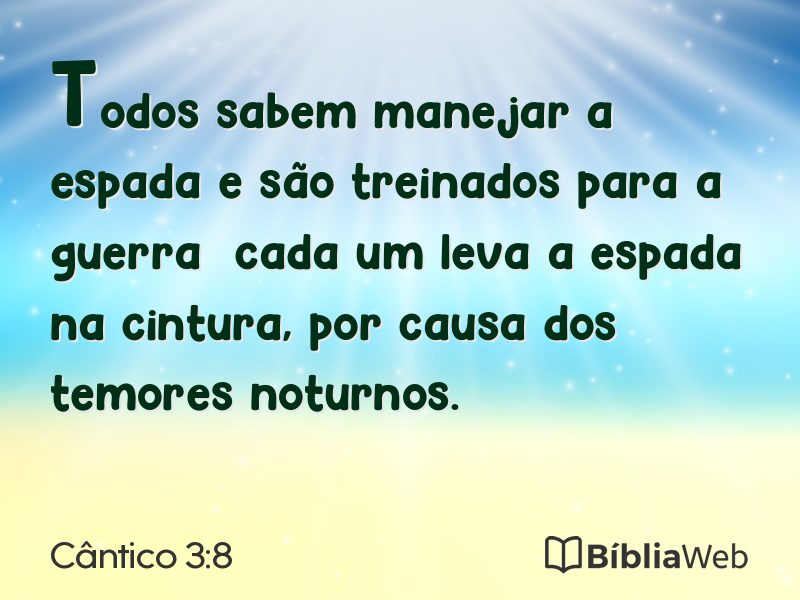 Cântico 3:8 em imagem para compartilhar