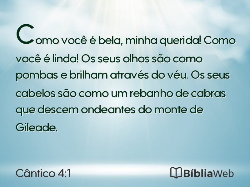 Cântico 4:1 em imagem para compartilhar