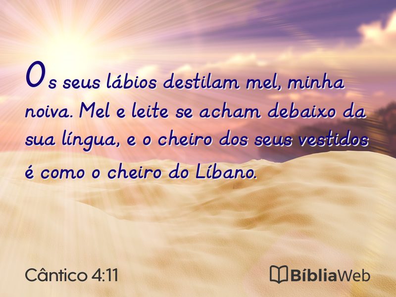 Cântico 4:11 em imagem para compartilhar