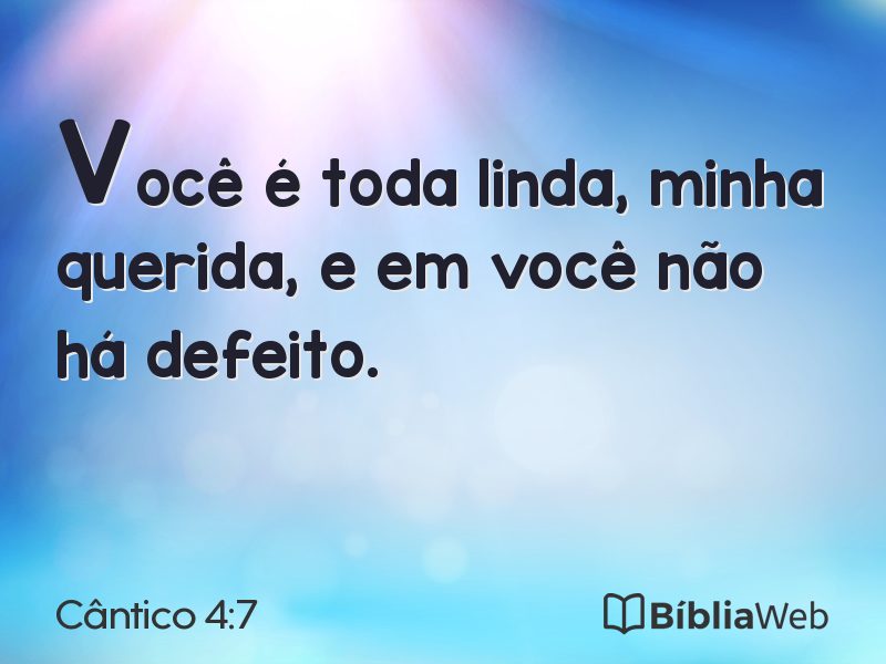 Cântico 4:7 em imagem para compartilhar